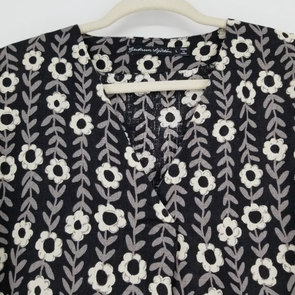 Gudrun Sjoden Linen Shirt - Oversized L, Scandi, Abstract Modern Floral - Picture 4 of 8